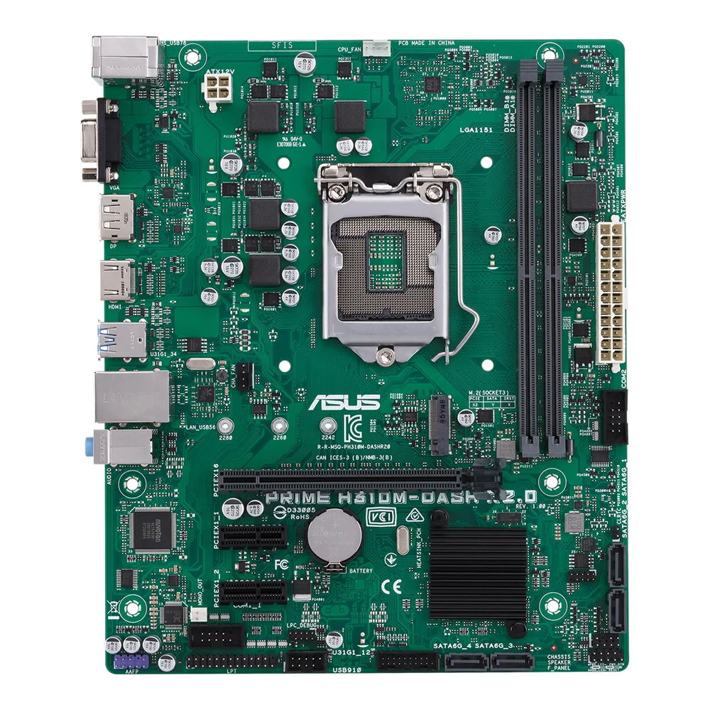 ASUS Intel H310 Motherboard PRIME H310M-DASH R2.0 LGA 1151 DDR4  32GB support Core i3-8100 9100 8600 9500 9700 G5400 cpu  M-ATX