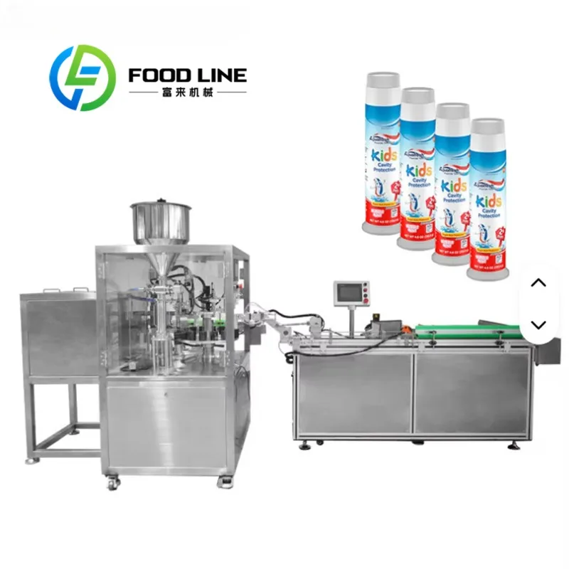 Press-Type Toothpaste Tube Filling Capping Production Line Automatic Integrated System High-Speed Toothpaste Packaging