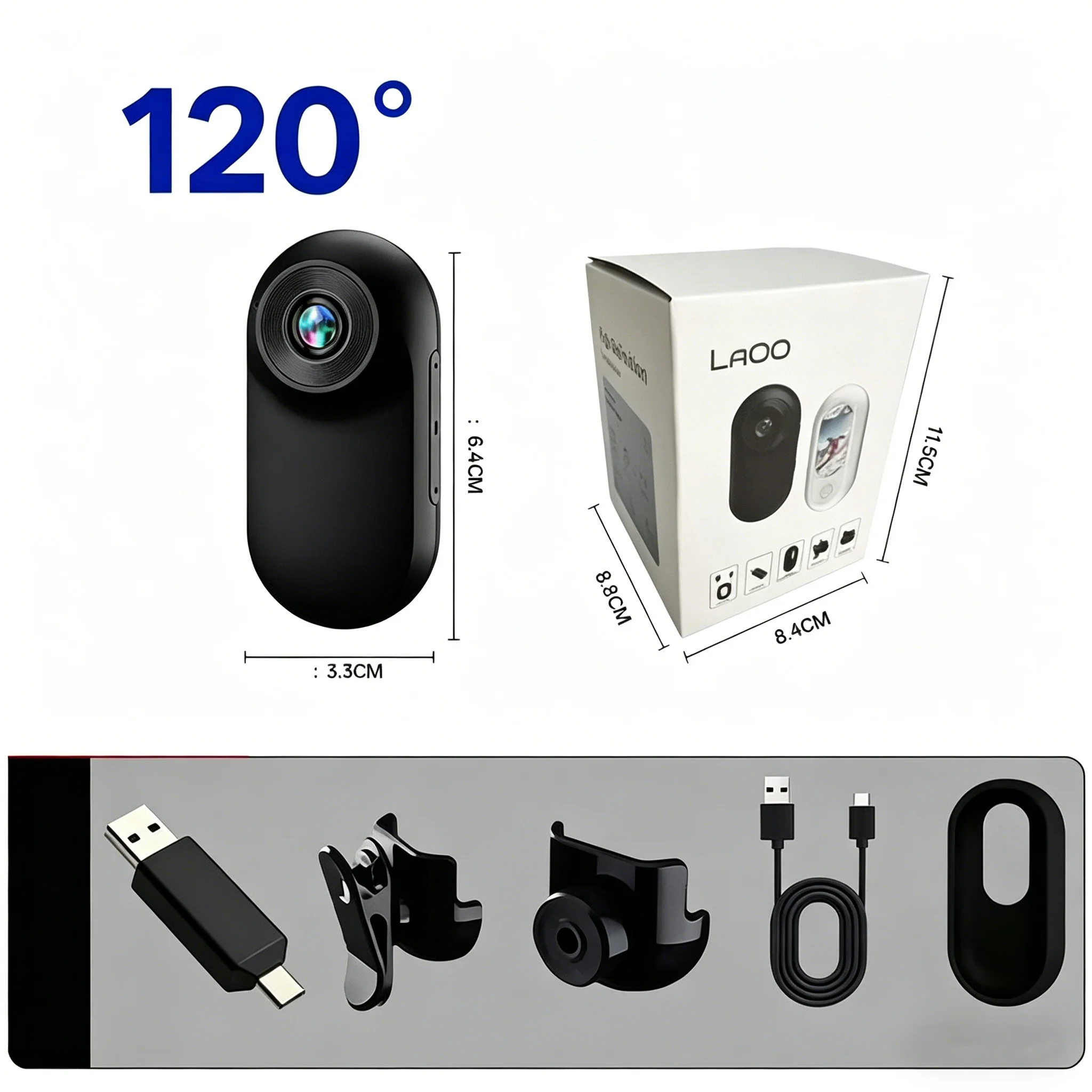 Nwe 4K Mini Body Action Wearable Body Camera Magnetic Thumb Size Action Cam Stabilization Audio/Video Recording Action camera image 3