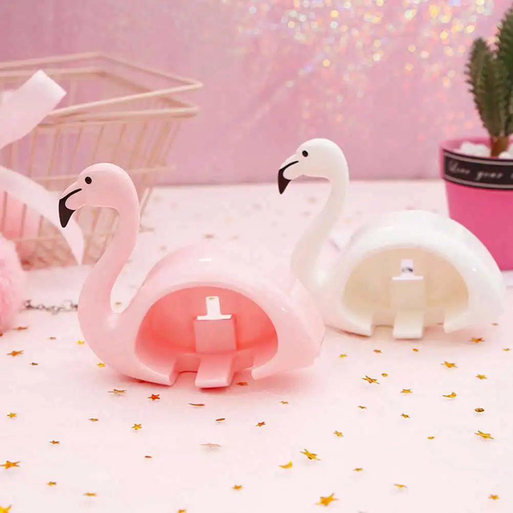 2Pcs Toothbrush Holder Suction Cup Rack Flamingo Design Space Saving Bathroom Accessories Organizer Stand Pink