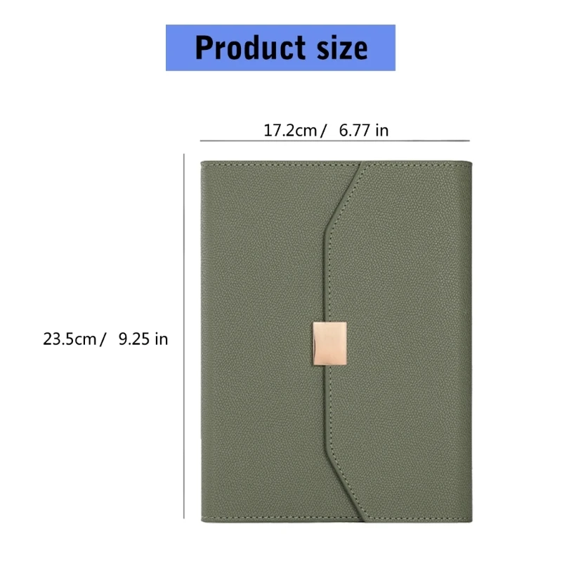 PU Leather Journal Refillable 6 Rings Binder Notebook with Pen Slot and Card Holder 200Pages Lined for Women Men Student K1KF