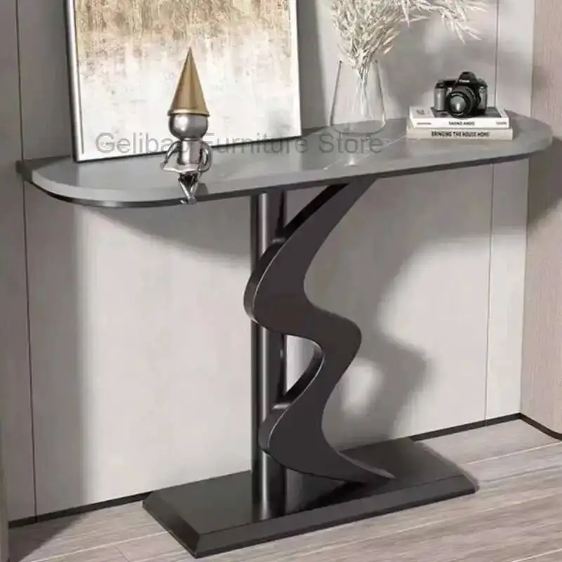 طاولة وحدة التحكم الرخامية العصرية البهجة الجمالية الحد الأدنى طاولة وحدة التحكم الفاخرة مدخل الجمال Tisch Wohnzimer أثاث المنزل #2