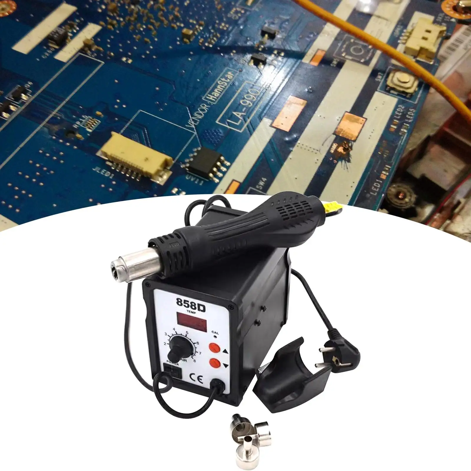 858D Hot Air Reworks Station Alloy Professional Digital Soldering Station for Circuit Boards Laptop Repairing Maintenance Phone