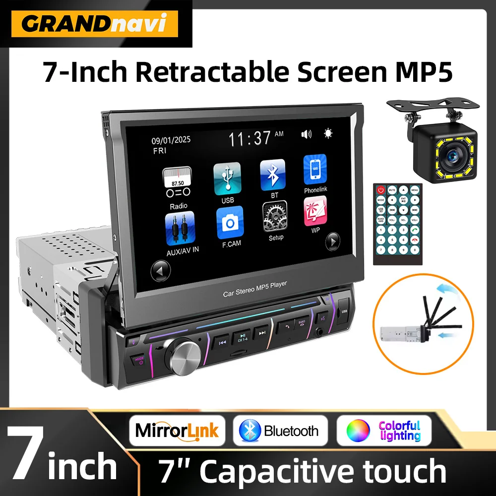 1Din 7'' MP5 Radio …