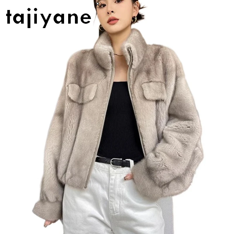 TAJIYANE 100% Natuurlijke Hele Nertsen Bont Jas Vrouw Stand Kraag Korte Echte Nertsen Bontjas Winter Vrouwen Kleding 2025 Giaба =)