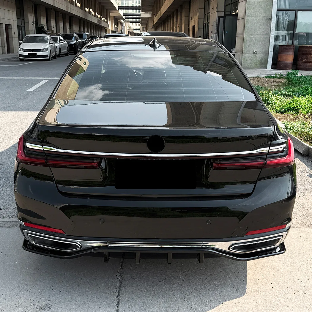 Gloss Black For BMW 7 Series G11 G12 Standard Facelift 2019-2022 Rear Bumper Splitter Diffuser Lip Spoiler Car Styling Bodykit