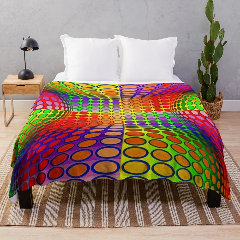 Victor Vasarely - Vega-Lep - 1970 Throw Blanket Decoratives christmas decoration Comforter bed plaid Blankets