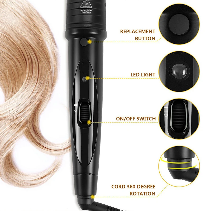 Hair curler straightener five-in-one multi-functional ceramic heating hair curler, suitable for bangs and straight hair