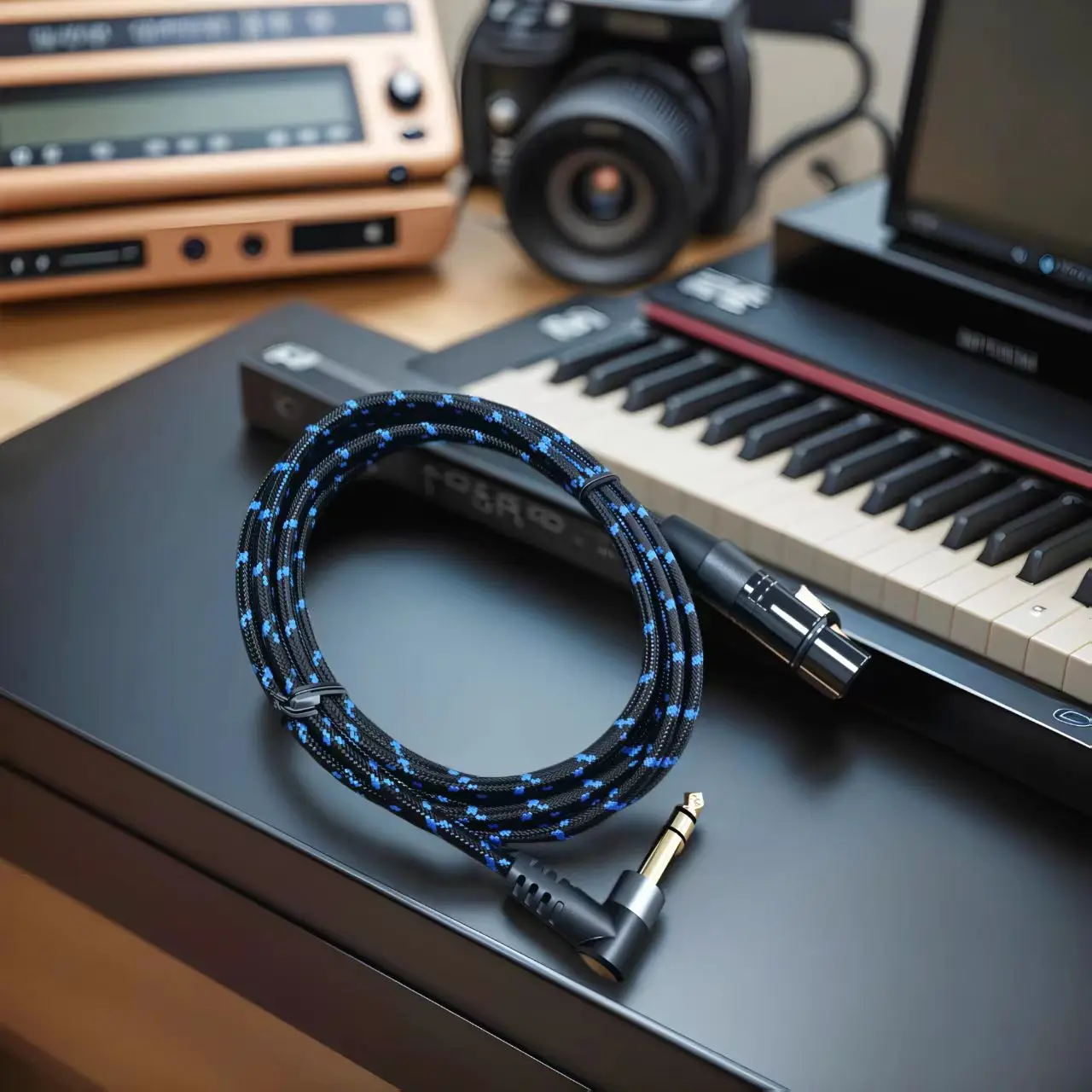 Kabel audio 90 stopni 6,35 mm do XLR TRS, zbalansowany, XLR Cannon Stereo, mikrofon Karon, konsola miksująca, przedłużacz do karty dźwiękowej — zdjęcie produktu 3