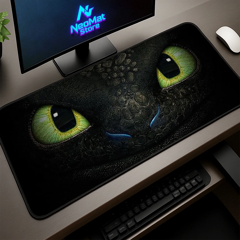 

Toothless Gaming Mats Large Mousepad Black Mausepad Gamer Kawaii Desk Accessories Cute Desk Mat 1000x500mm 800x300mm Mousepads