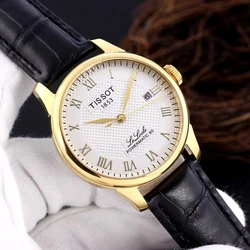 Tissot TISSOT T Luxury brand stainless steel Watch band Men's and women's automatic mechanical movement casual fashion gold dial