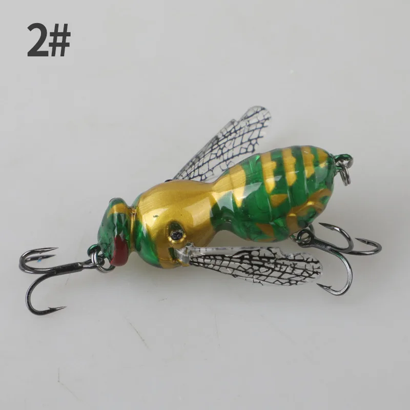 For Surface Action Wasp Topwater Lure Rattle Fishing Lure Built-in Rattle System Distinctive Wasp Shape For Bass Fishing
