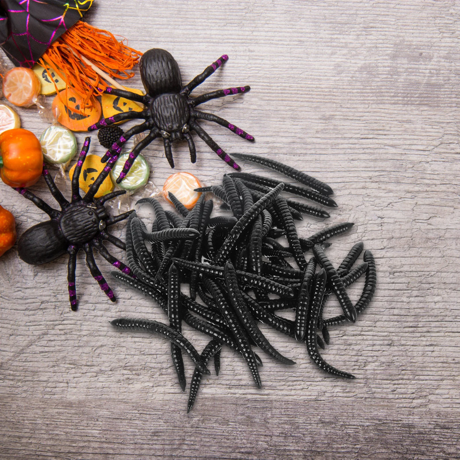 50 Stuks Realistische Tpr Imitatie Worm Halloween Prank Props Levensechte Nep Rupsen voor Party Decoraties Enge Prank Items