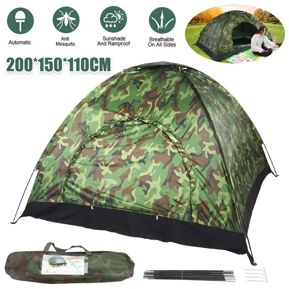 1 Set Doppel-Camouflage-Campingzelt, Outdoor-Zelt mit Tragetasche, geeignet zum Wandern, Angeln oder für andere Outdoor-Aktivitäten