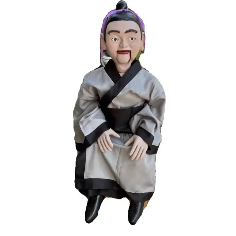 wooden man joint, eye beads can be turned, eyebrow mouth can be moved, store scenic spot decorative ornament