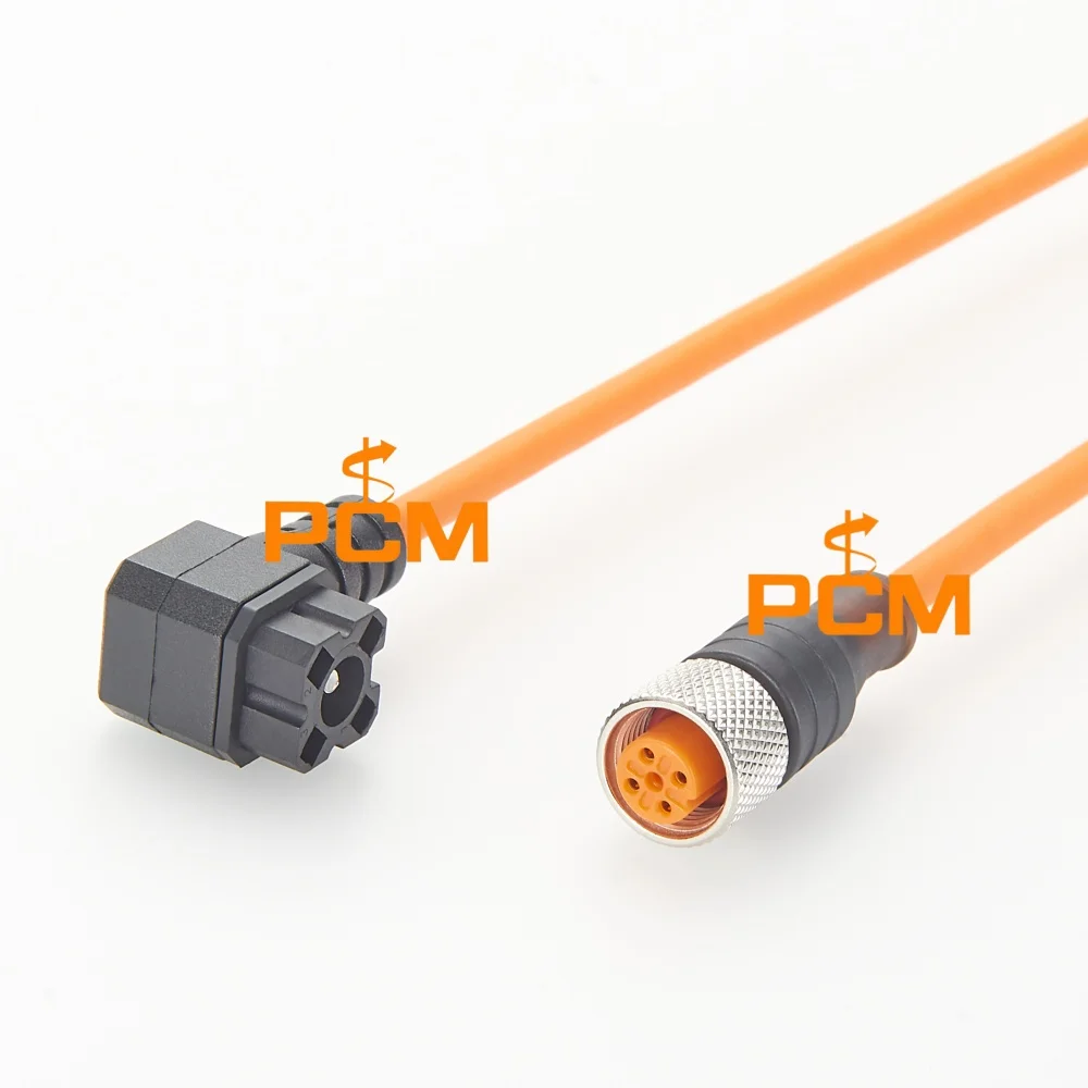 M12 Female Connection Cable Compatible with Hirschmann G4KW1F 4 Pin Industrial Valve Connector Automation Wiring Cable