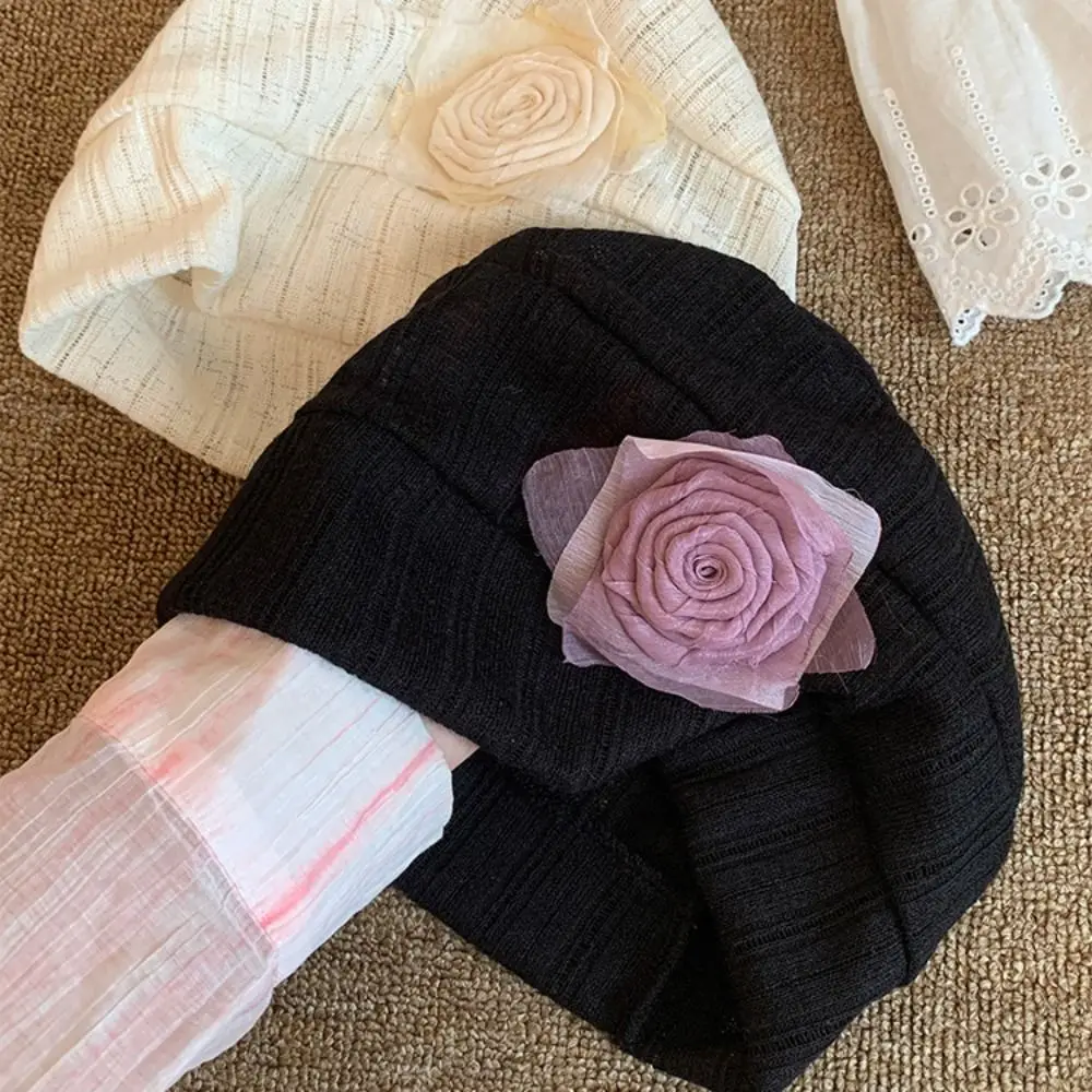 الرجعية أنيقة جوفاء السترة قبعة تنفس رقيقة محبوك قبعة حلوة الكورية نمط قبعة واقية من الشمس الربيع والصيف #3