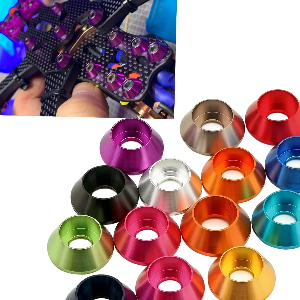 10/25/50pcs M2 M2.5 M3 M4 M5 M6 M8 Colorful Aluminum Alloy Washers  for Cup Head DIN912 Screw Bolt Spacers Gasket DIY Fastener