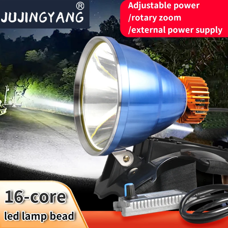 Outdoor special headlights 16 nuclear laser cannons, catch the sea, fishing, into the mountains headlamp flashlight