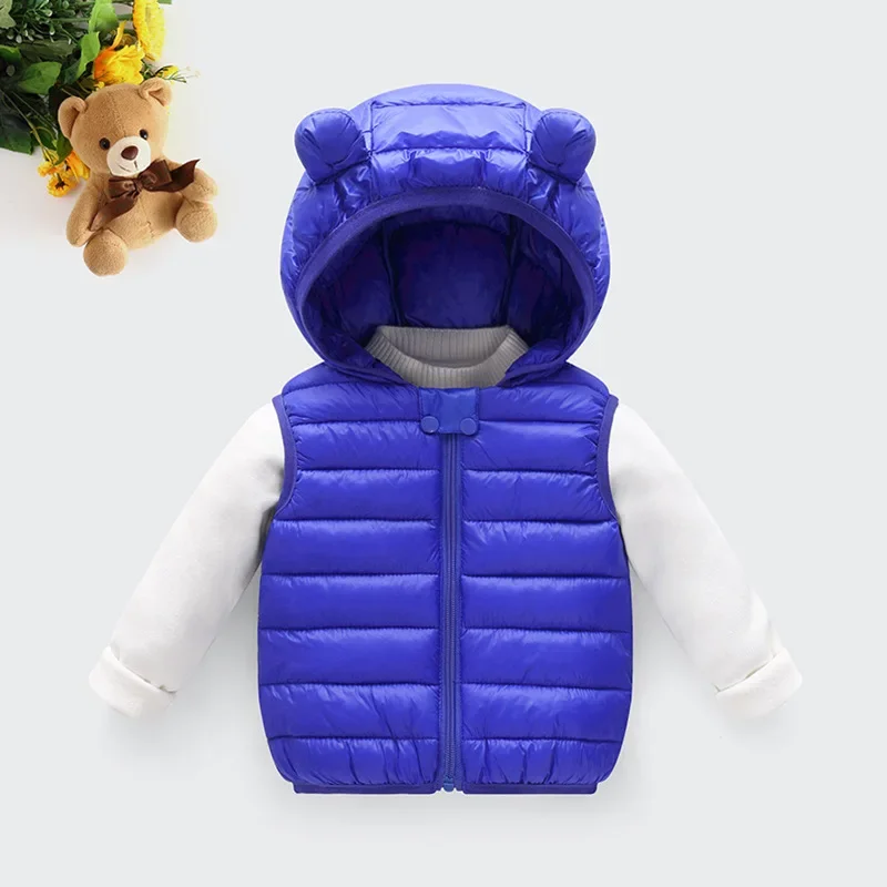 Gilet caldo per bambina e neonato Gilet in cotone per bambini Abbigliamento autunnale e invernale per bambini Giacche con cappuccio per bambini 1-6 anni