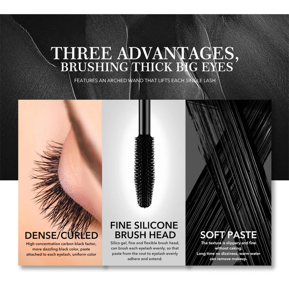 Mascara Extension Thickening Waterproof Lengthening Curling Long Curling Eyelash Fiber Lash Mascara Curling Mascara Fluffy