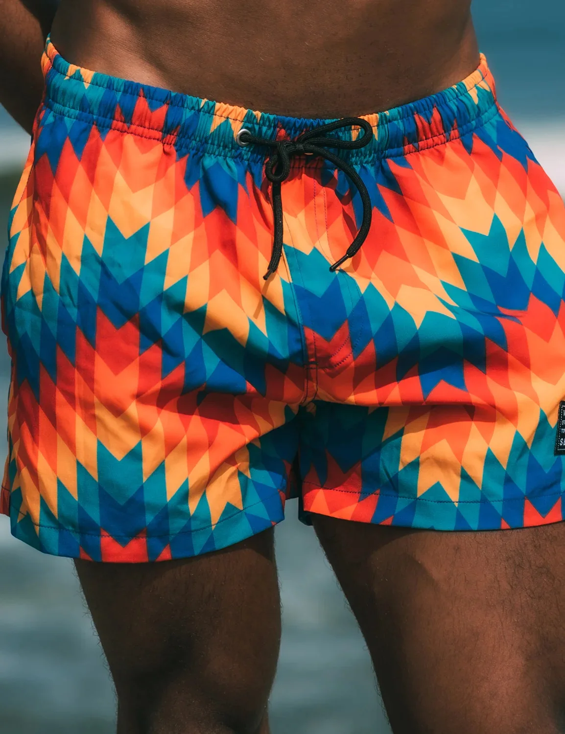 Seobean-beach shorts for men, casual shorts with pocket, summer swimming shorts, without lining