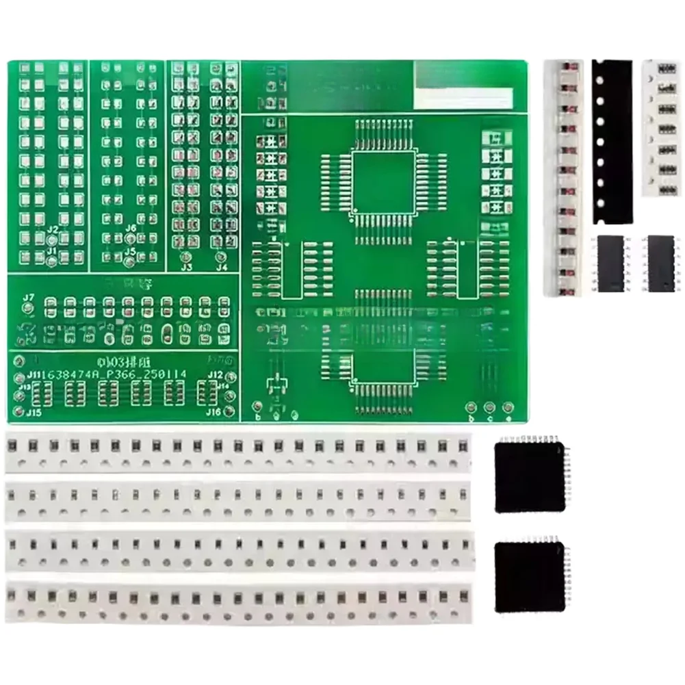 FOR Surface Mount Soldering Practice Board with 106 Components and LQFP Chip for Electronics Training and Skill Competitions