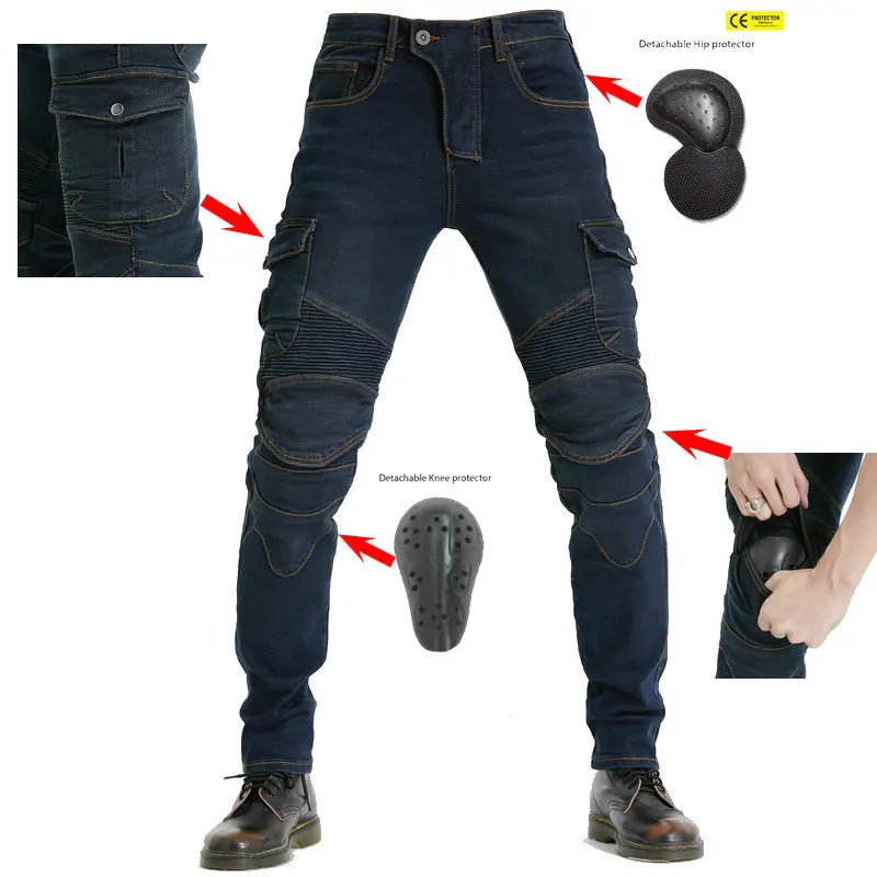 

Racing Car Motorcycle Pants Green Men Moto Jeans Protective Gear Riding Touring Motorbike Trousers Motocross Pants With Protect