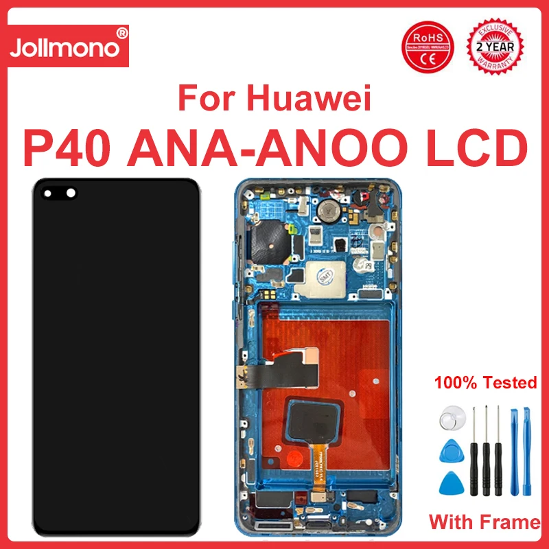 6.1 en effet Pour Huawei P40 LCD Écran Tactile Digitizer Assemblée Remplacer pour huawei p40 ANA-AN00 ANA-TN00 lWind