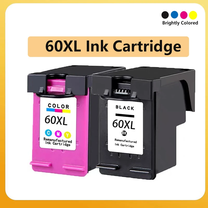 60XL Ink Cartridge Compatible for HP60 for HP Photosmart C4780 C4783 C4795 C4799 D110a F2400 Deskjet D1660 D1663 D2530 D2545