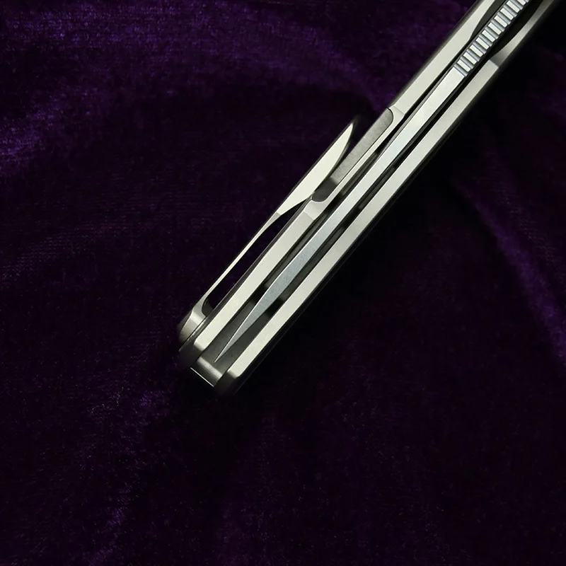 LEMIFSHE F95 F95T Mark M390 Logo rodamientos cerámicos titanio fibra de carbono táctico Camping caza EDC herramienta cuchillo de hoja plegable
