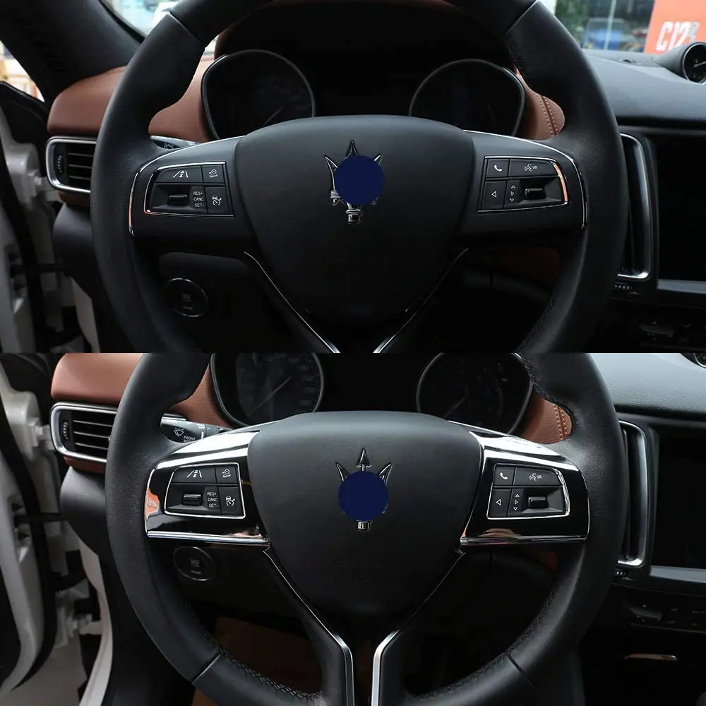 

ABS Carbon Fiber Style Steering Wheel Button Decoration Frames Cover Trim 2pcs for Maserati Ghibli for Quattroporte 2013 -- 2018