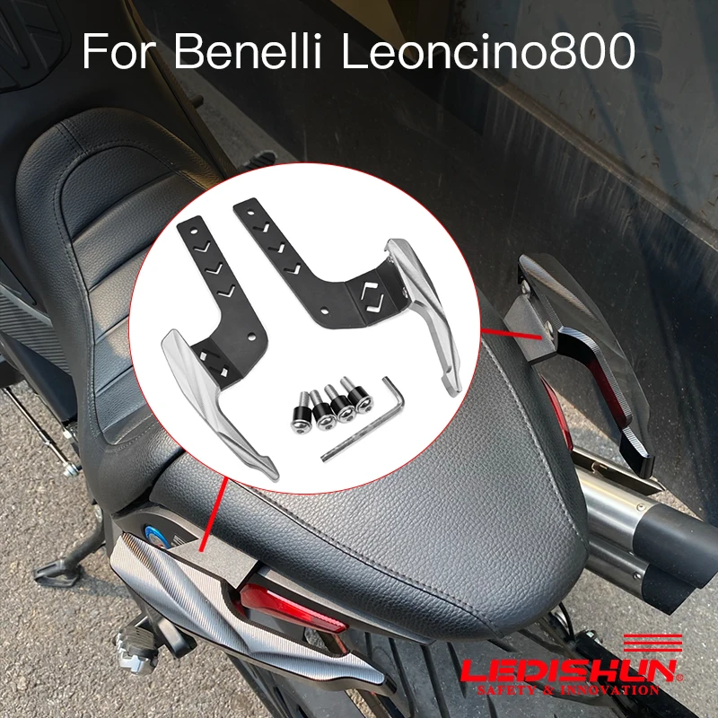 LEDISHUN Motorcycle Handrail Tail Bracket Handle CNC Aluminum Tail Armrest Thickened Rear Passenger For Benelli Leoncino800