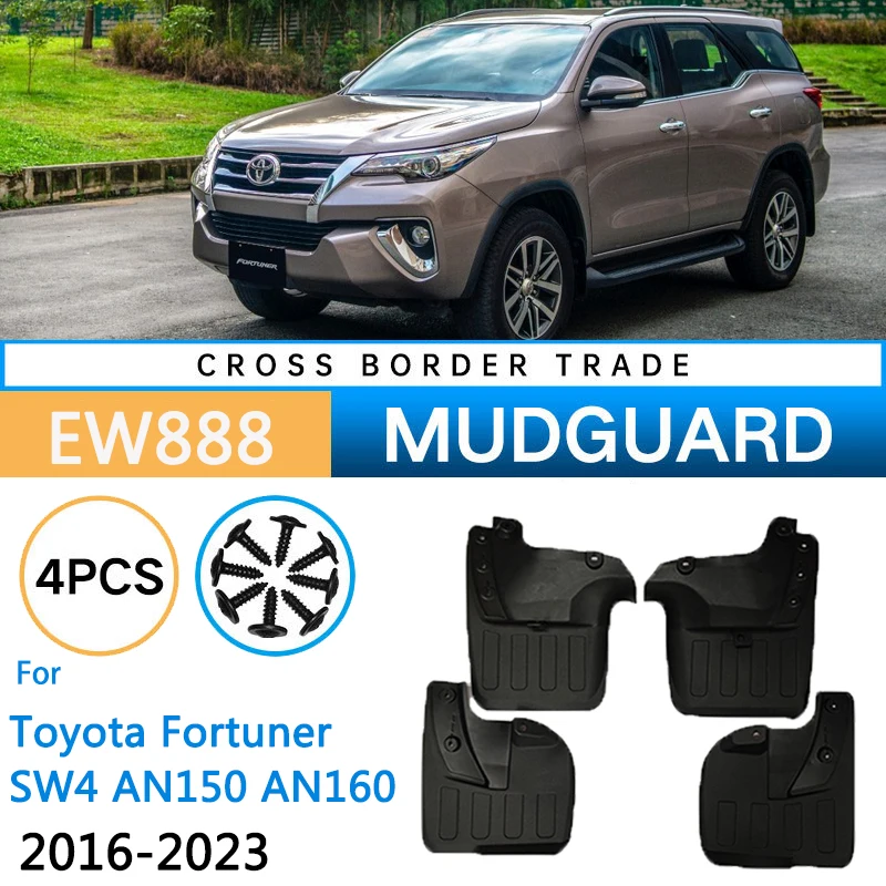 

4PCS Car Mudguards For Toyota Fortuner SW4 AN150 AN160 2016~2023 2022 Car Guard Splash Flap Mud Flaps Fenders Auto Accessories