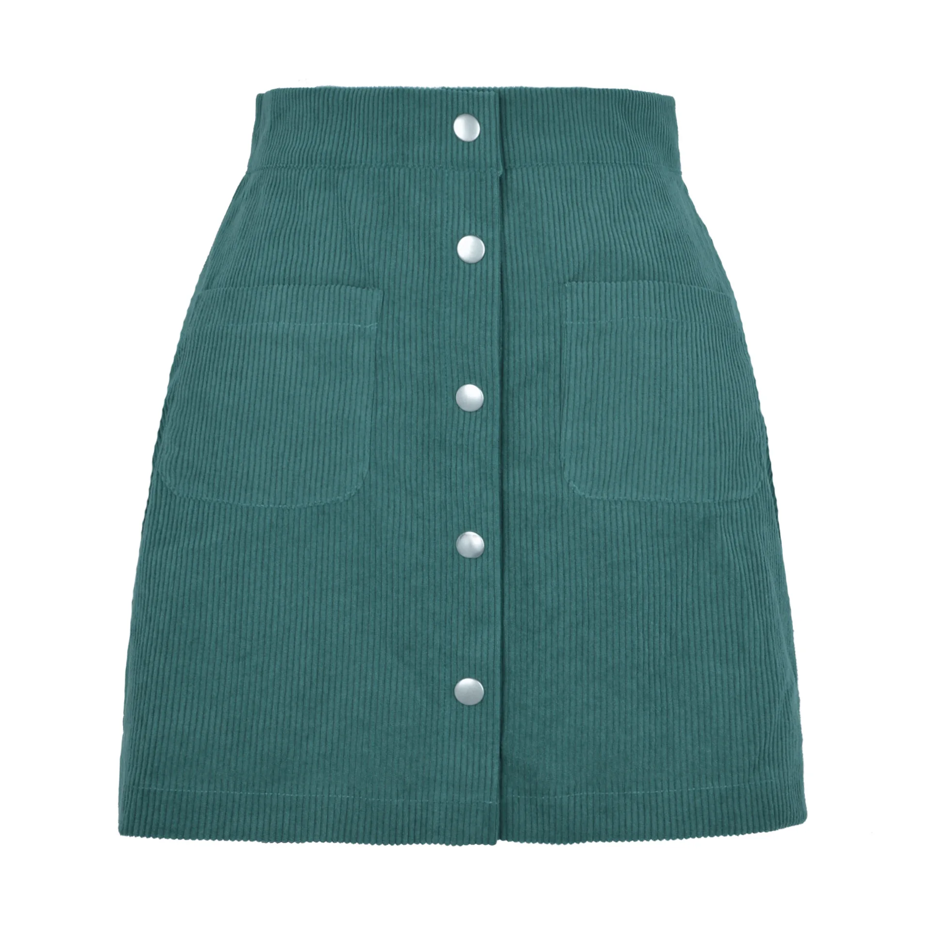 Autumn Winter Corduroy Mini Skirt Single Button Slim Fit Solid Color Women's Cross-Border Fashion Short Skirt юбка женская