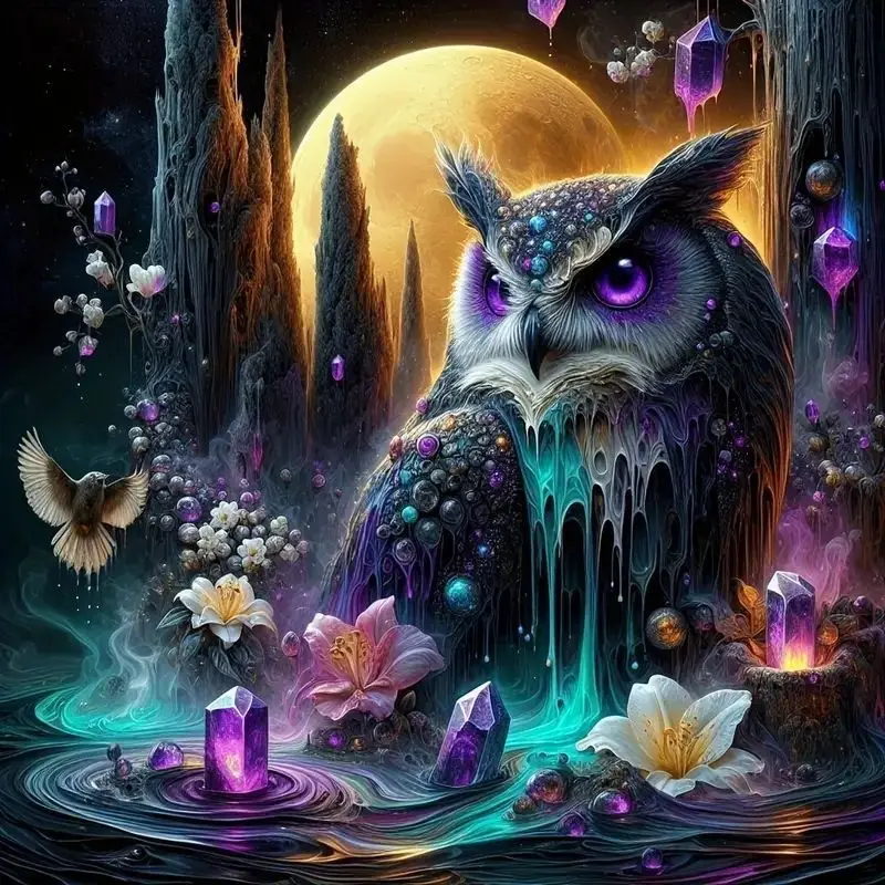 

SDOYUNO 5D Diamond Painting Kit Full Square Drill Owl Landscape Rhinestones Pictures Embroidery Cross Stitch Home Decor