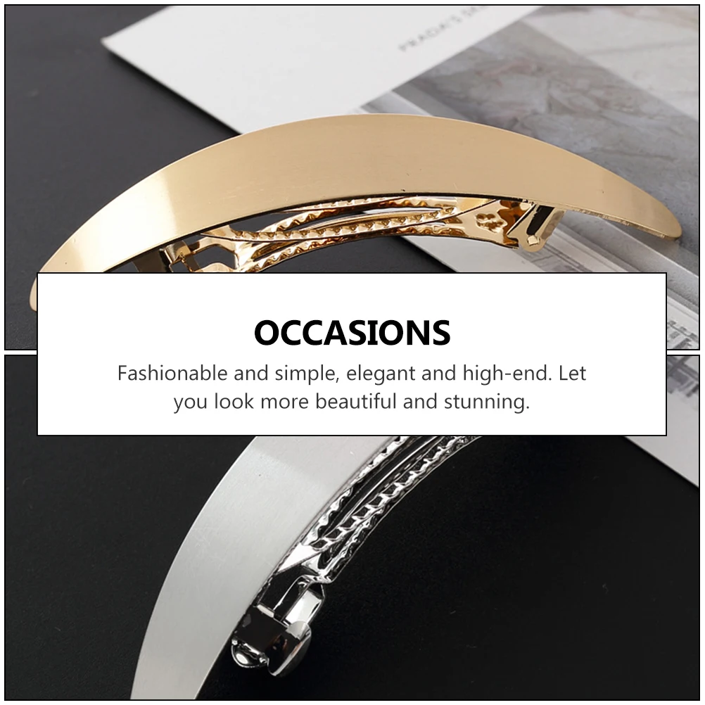 

2pcs Metal Clips For Women Spring Clamps Elegant Lady Hairpin Barrettes Decorative Grip Fashion Accessories French Style Hair