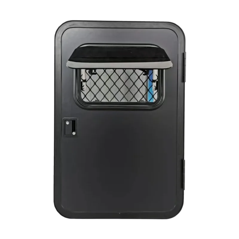 

Top Sale And Tint Tempered Glass Passenger Side & Driver Side Black Caravan Trailer Door With Screen Door