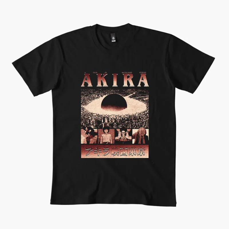 

0310 Vintage Akira Anime T Shirt Cyberpunk Manga City explosion Graphic clothes cyber mecha Neo-Tokyo Streetwear All size tops