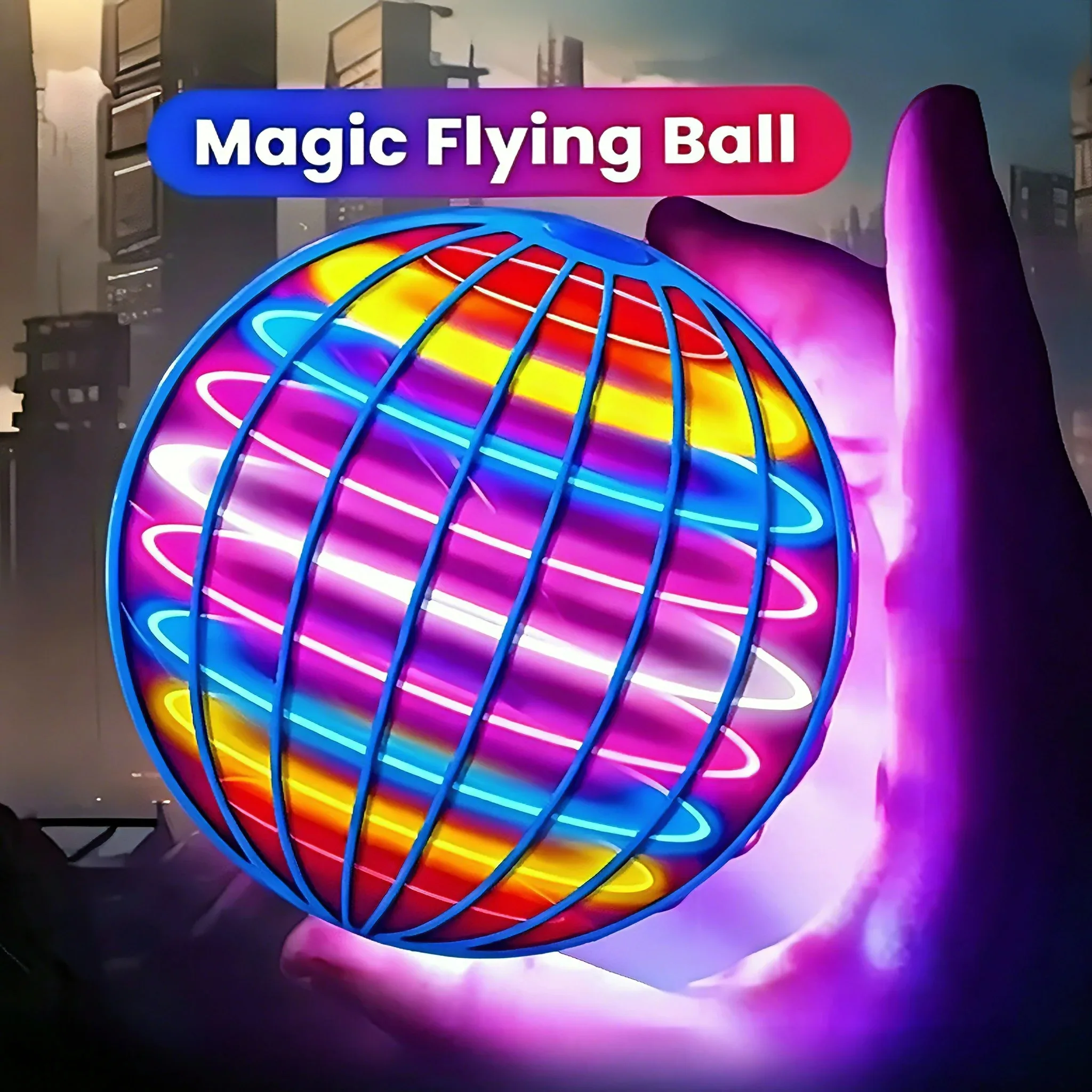 Flying Ball Suspension Color LED Automatic Boomerang Ball Black Tech Magic Ball Flying Toys Gyroscopic Anti Gravity For Children