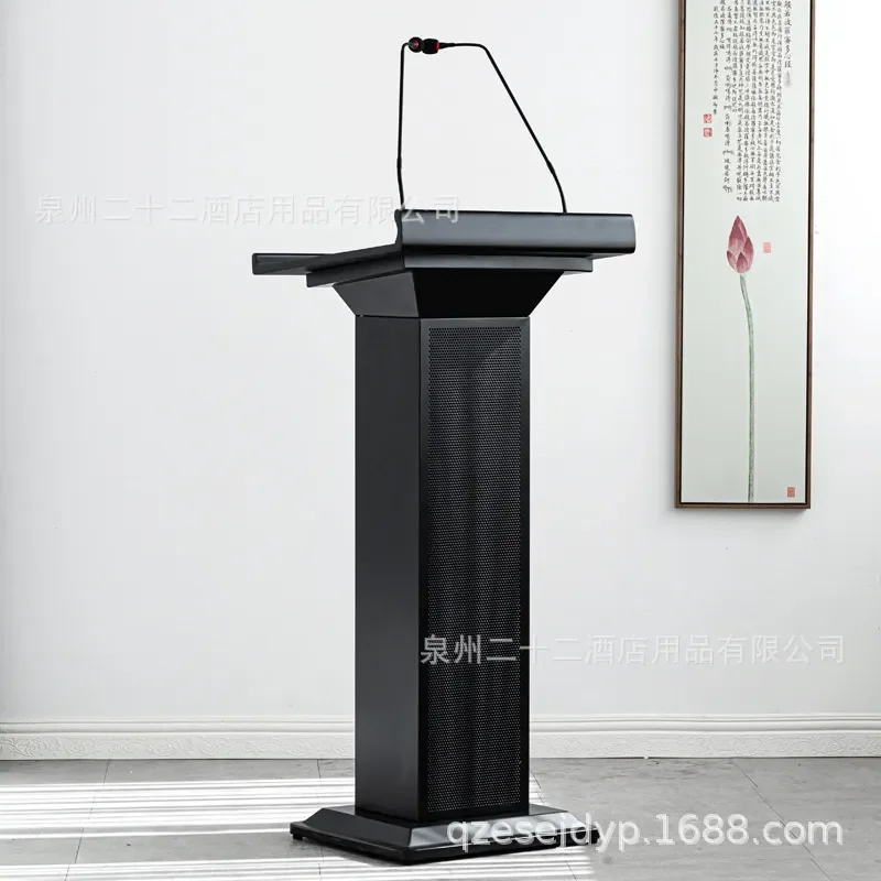 Multimedia Lecture Podium for School Company Conference Presiding Desk with Microphone Audio System Professional Speech Table