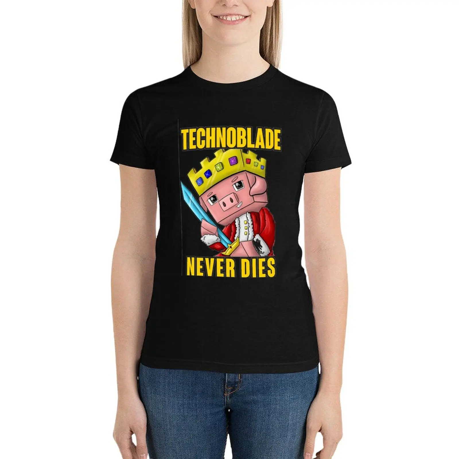 

Technoblade Never Dies 2022 T-Shirt summer tops Blouse cotton t shirts Women