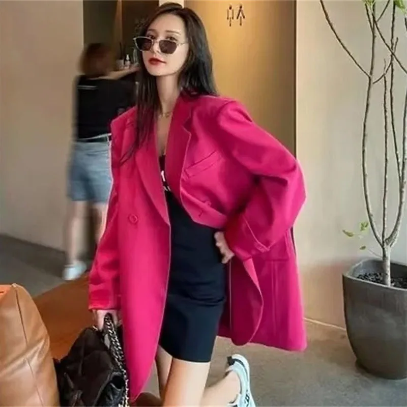 Coreano mujer nuevo Color sólido Blazer abrigo primavera otoño señoras moda traje chaqueta 2025 mujeres avanzadas Tops de manga larga prendas de vestir