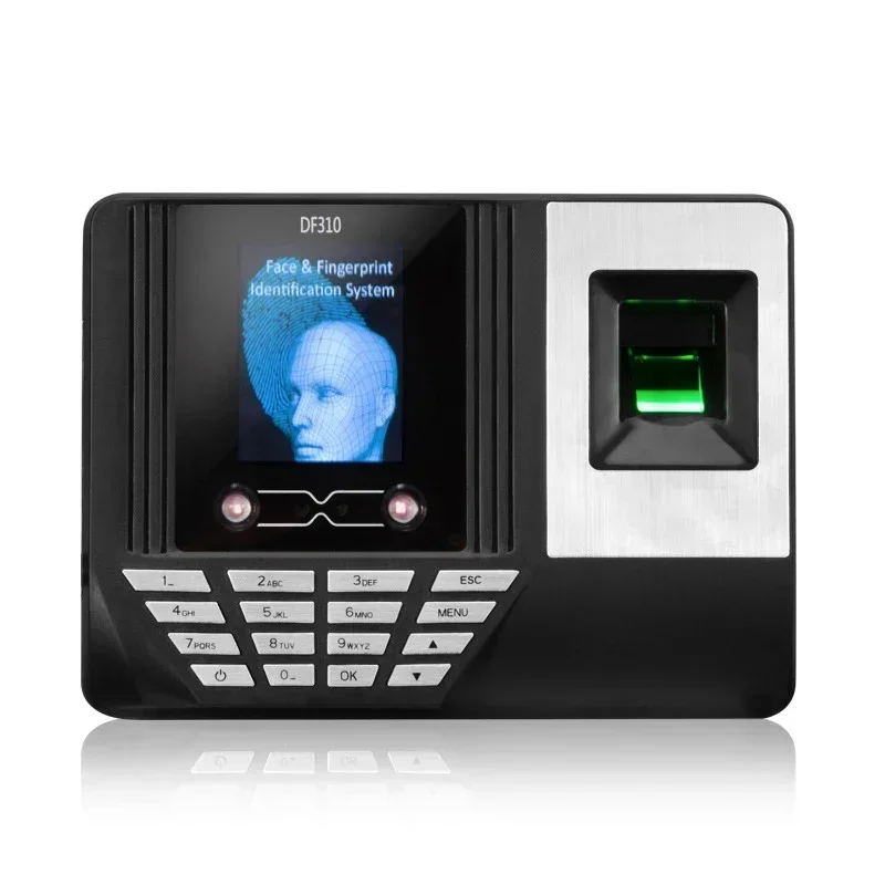 DF310 Face Recognition Attendance Fingerprint Punch Card Face Recognition Sign Machine Brush Face To Work  Punch 2.8 Inch Screen