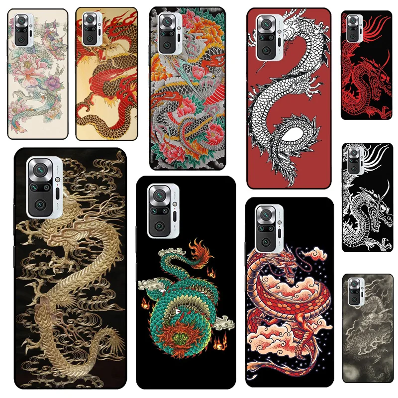 Ancient Japanese Dragon Case For Xiaomi Redmi Note 11 Pro Plus Cover For Redmi Note 10 Pro 8 9 Pro 10S 9S 9C 9T