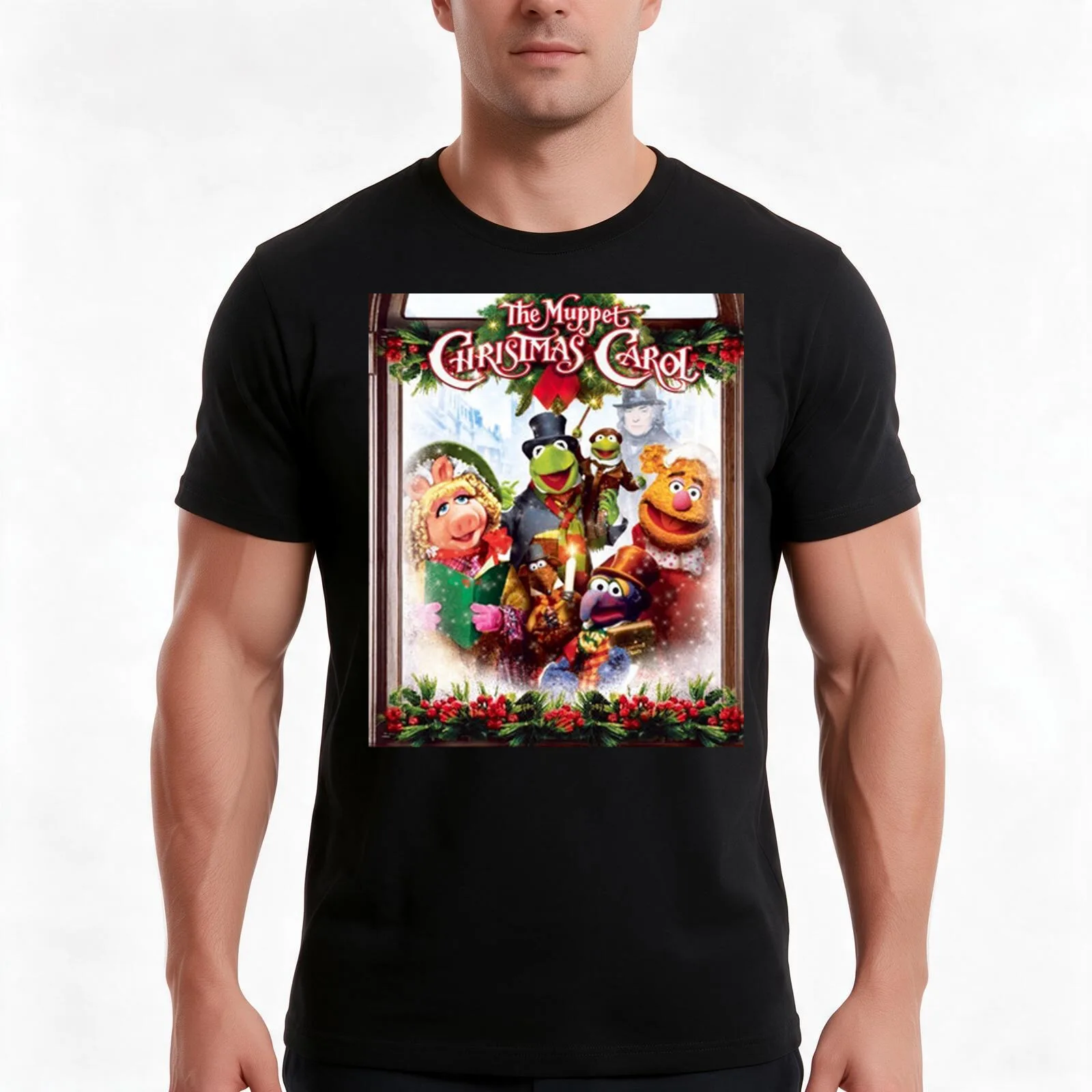 Christmas carol T-Shirt, Summer Casual Cotton Tee, Oversized Streetwear Tops, Vintage Graphic Print, Loose Fit Short Sleeve