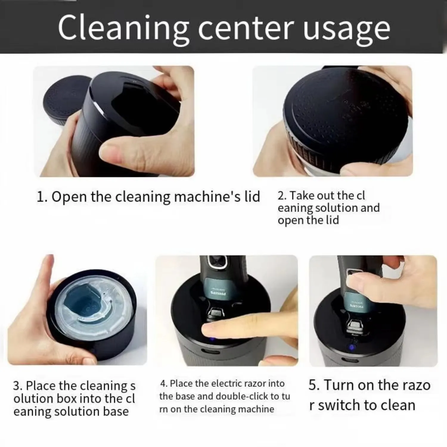 1-2 Quick Clean Pod Replacement Cartridge 160ML Cleaning Solution Compatible with Philips Norelco Just Cartridges - 1 to 2 Pcs
