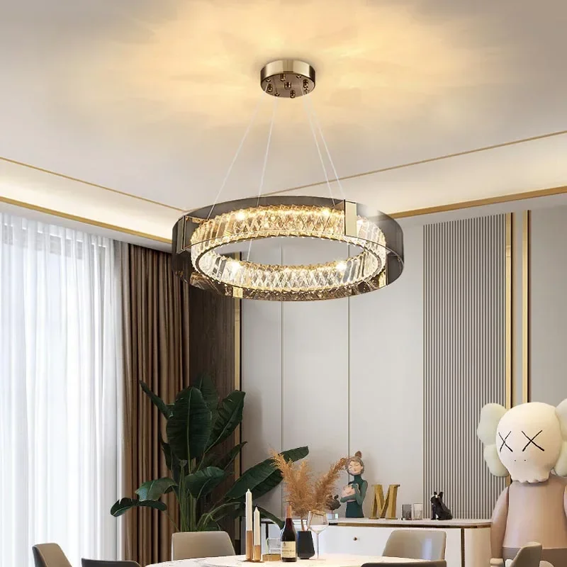 Modern Luxury Home Light Luxury Crystal Chandelier Stair Chandelier Living Room Dining Room Bedroom Chandelier Indoor Lighting