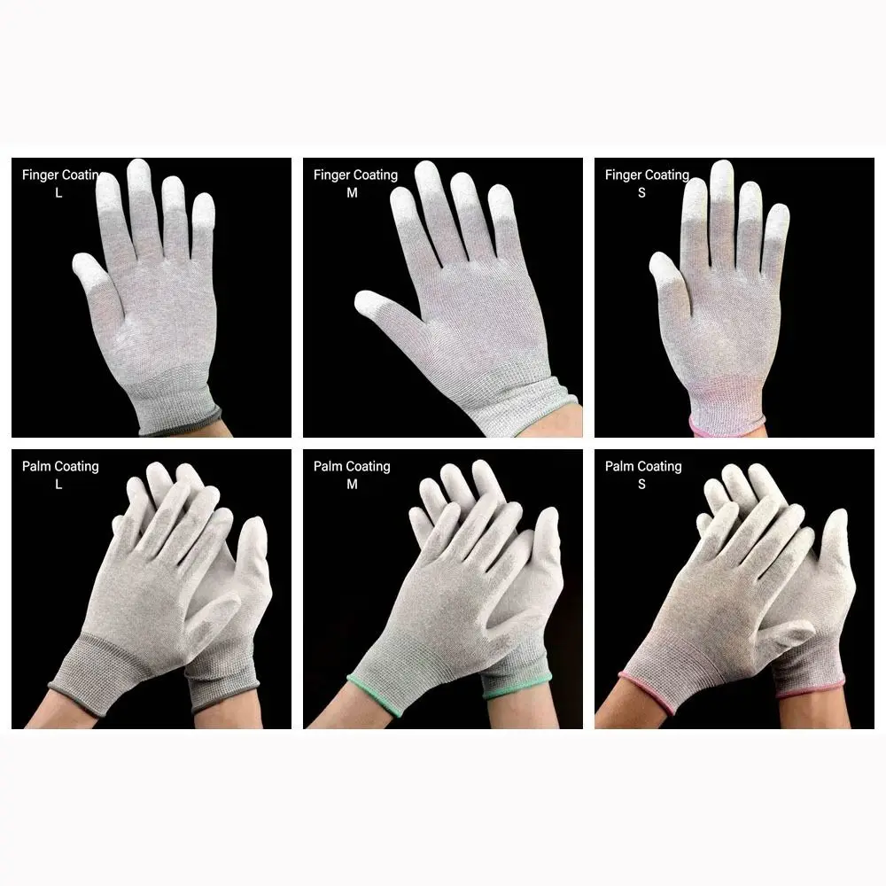 Electronic Anti-static Gloves Nylon-Carbon Palm Coating Working Gloves Non-slip ESD Safety Work Gloves Electronic