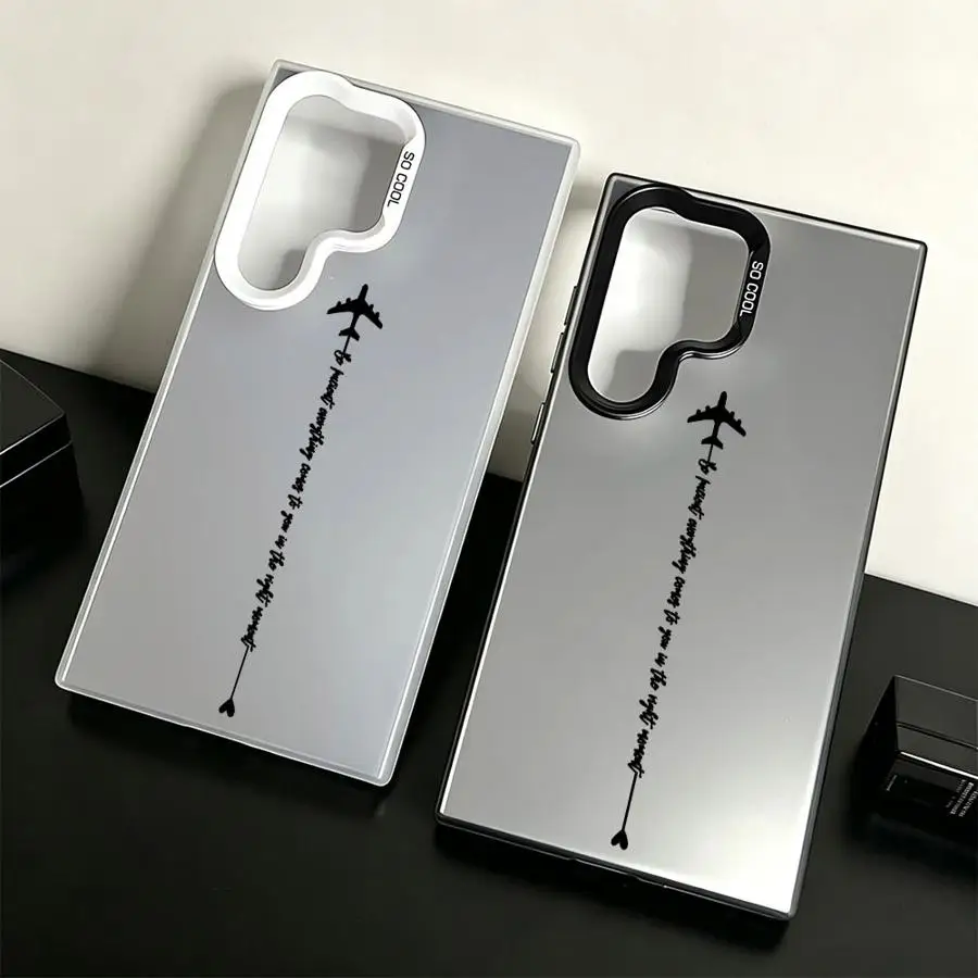 Case for Samsung Galaxy S26 S20 Plus S25 Edge S24 FE Note 20 Ultra S21 S22 S23 Ultra S23 Phone Cover Heart-Shaped Airplane